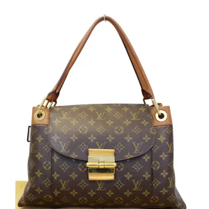 LOUIS VUITTON Olympe Monogram Canvas Satchel Shoulder Bag Camel