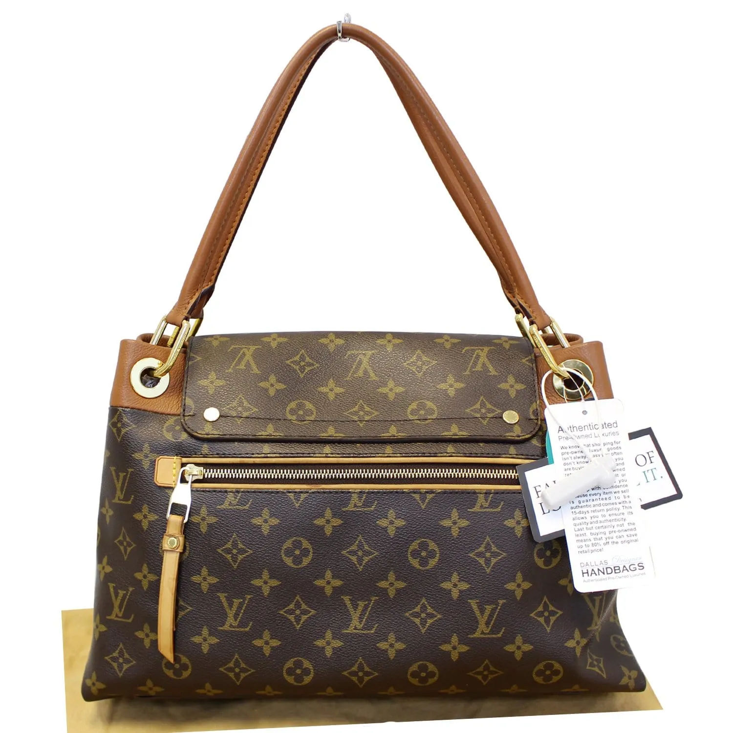 LOUIS VUITTON Olympe Monogram Canvas Satchel Shoulder Bag Camel