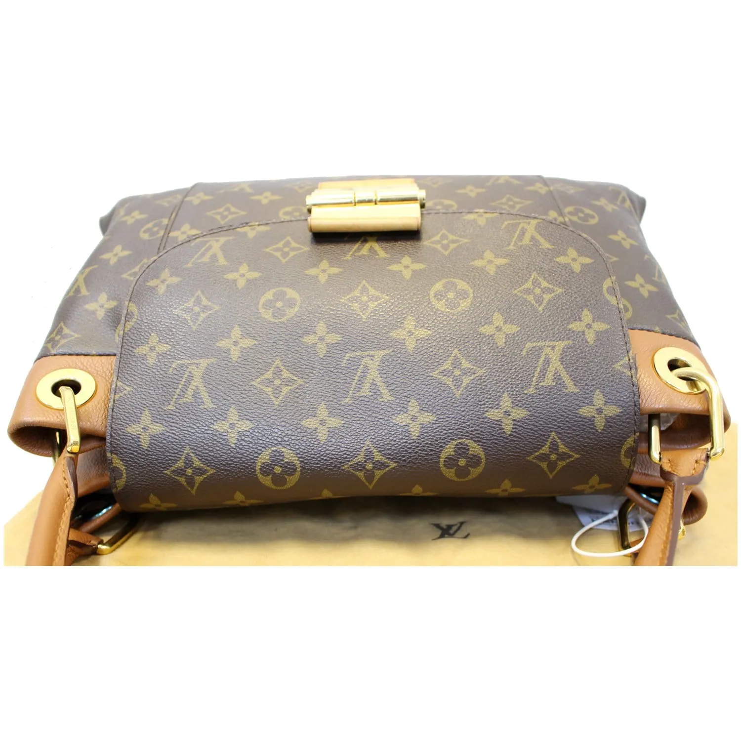 LOUIS VUITTON Olympe Monogram Canvas Satchel Shoulder Bag Camel