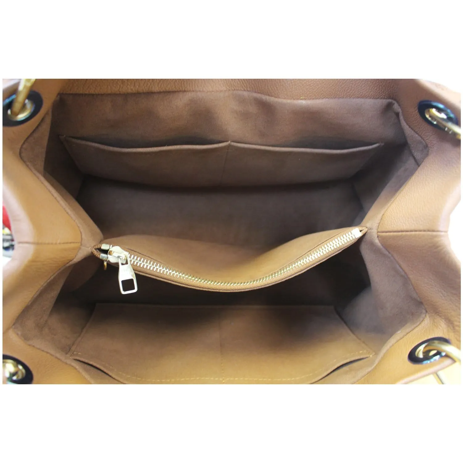 LOUIS VUITTON Olympe Monogram Canvas Satchel Shoulder Bag Camel