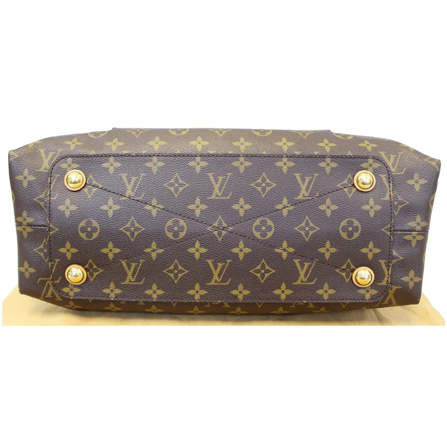LOUIS VUITTON Olympe Monogram Canvas Satchel Shoulder Bag Camel