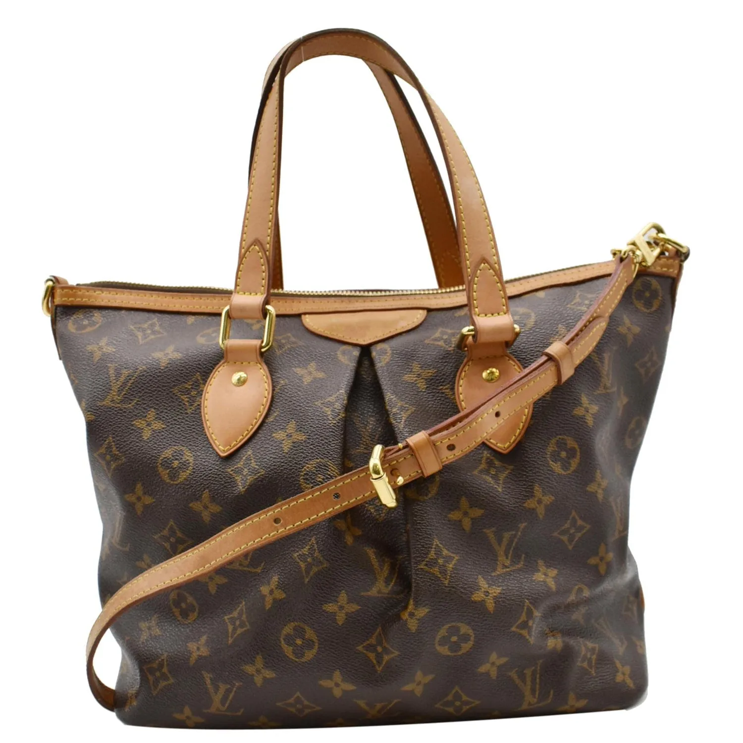 LOUIS VUITTON Palermo PM Monogram Canvas Shoulder Bag Brown- 10% OFF