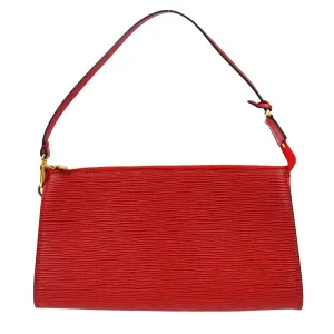 Louis Vuitton Red Epi Pochette Accessoires Pouch Handbag M52947 AR0031 XX29447