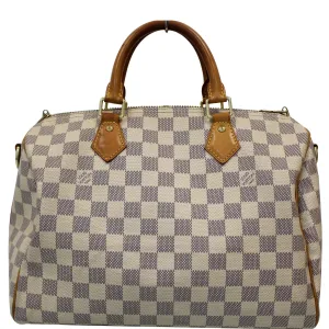 Louis Vuitton Speedy 30 Damier Azur Bandouliere Satchel Bag - 25% OFF