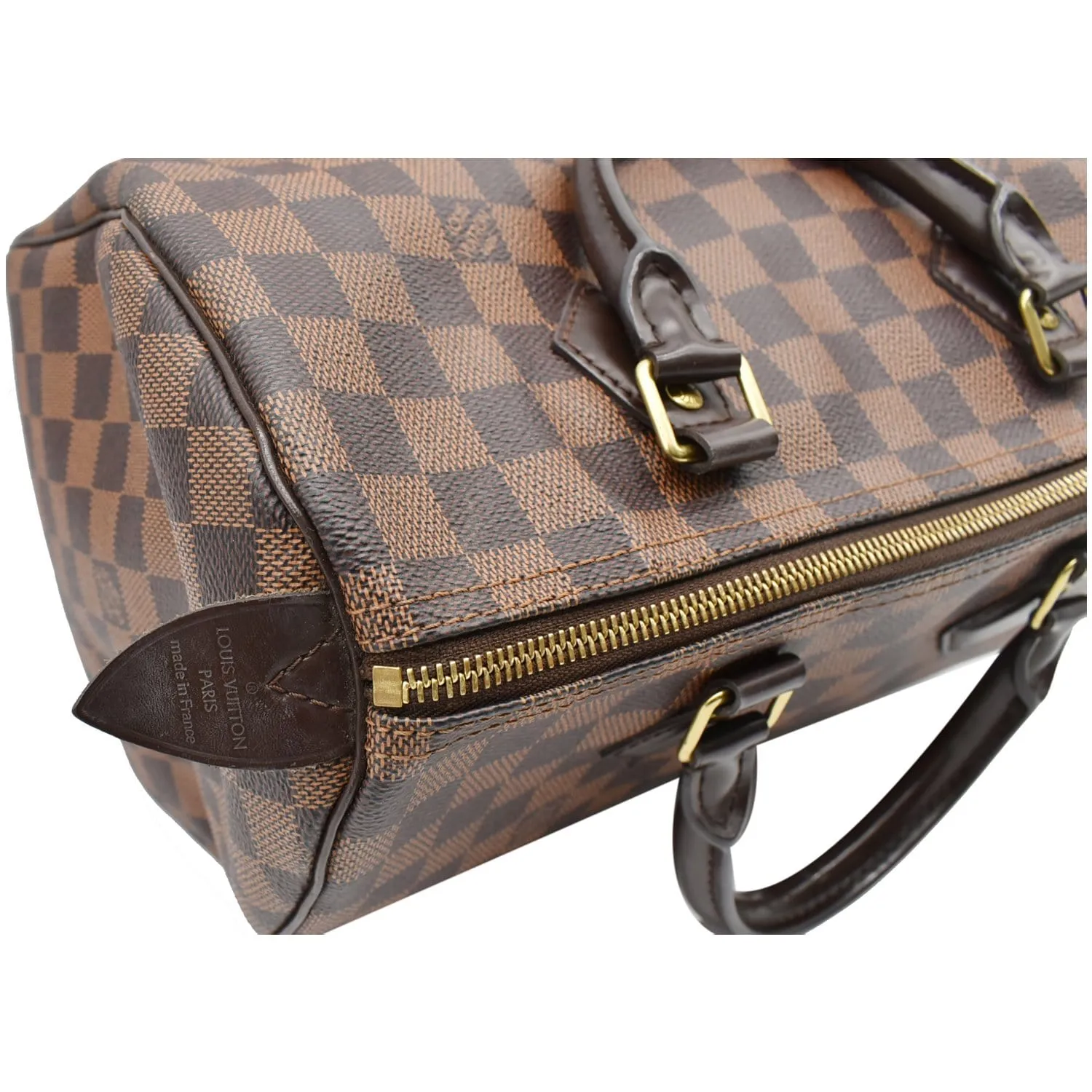 LOUIS VUITTON Speedy 30 Damier Ebene Satchel Bag Brown