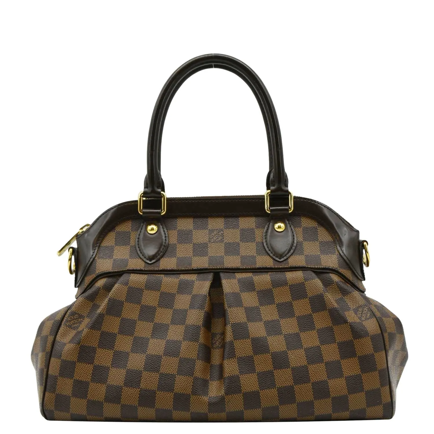 LOUIS VUITTON Trevi PM Damier Ebene Satchel Shoulder Bag Brown