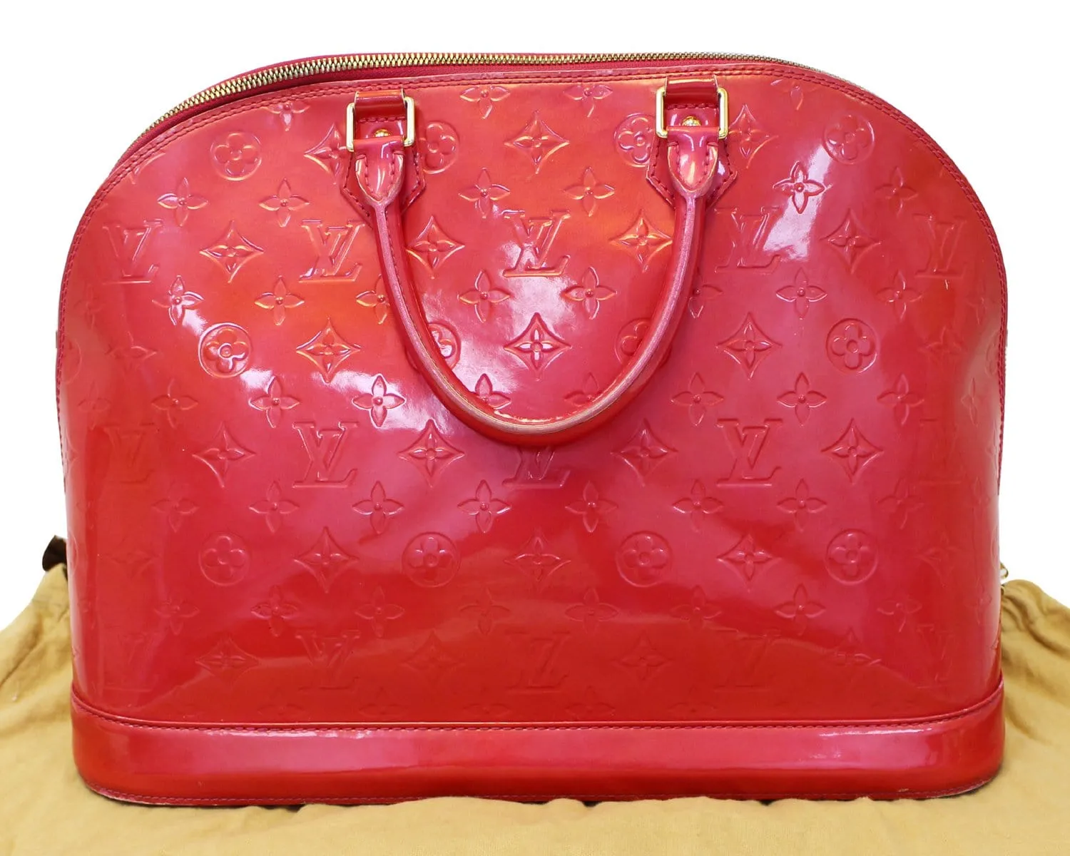 LOUIS VUITTON Vernis Leather Alma GM Pink Handbag