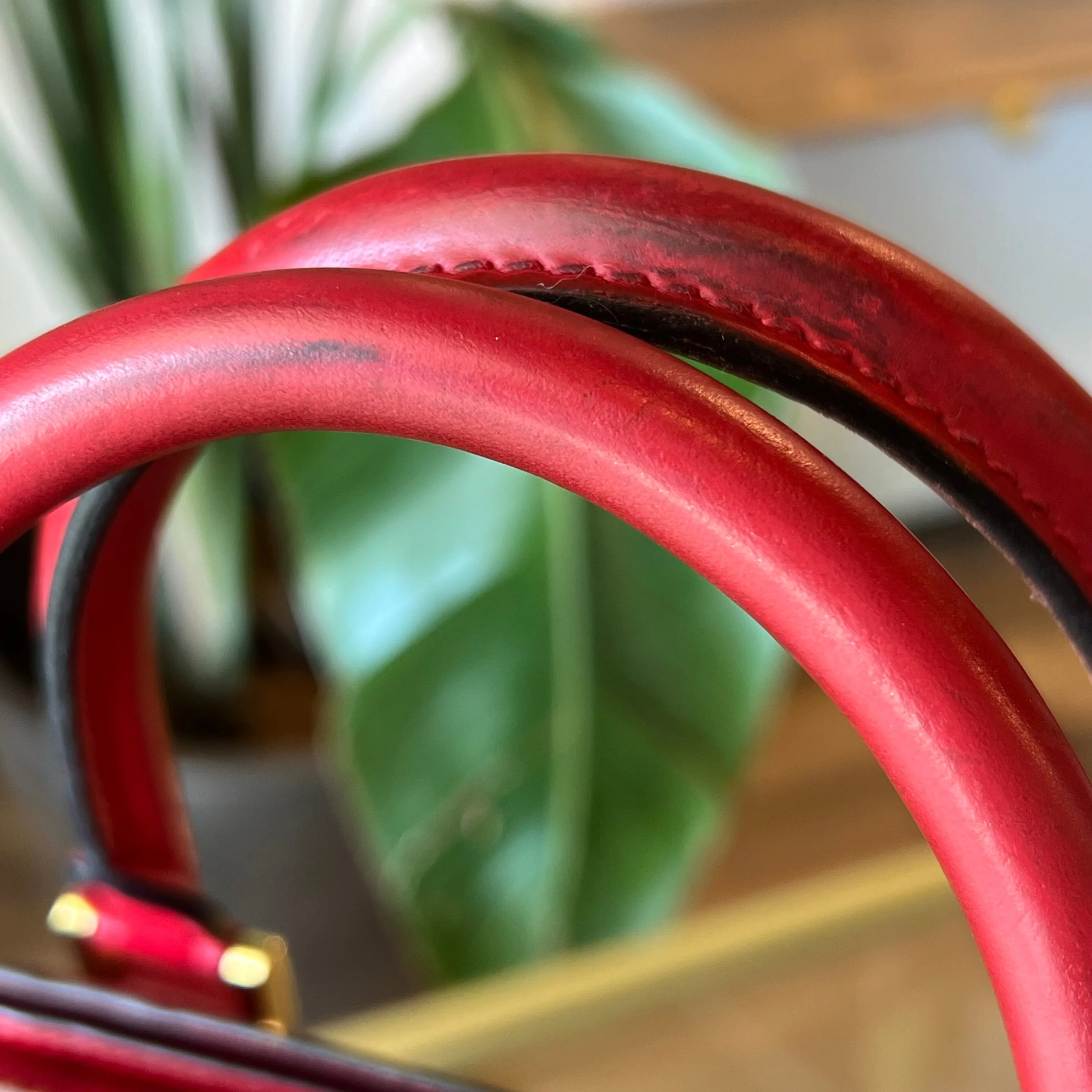 LOUIS VUITTON Vintage Castillian Red Epi Leather Pont-Neuf Handbag