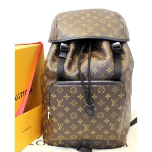 LOUIS VUITTON Zack Monogram Macassar Canvas Backpack Bag