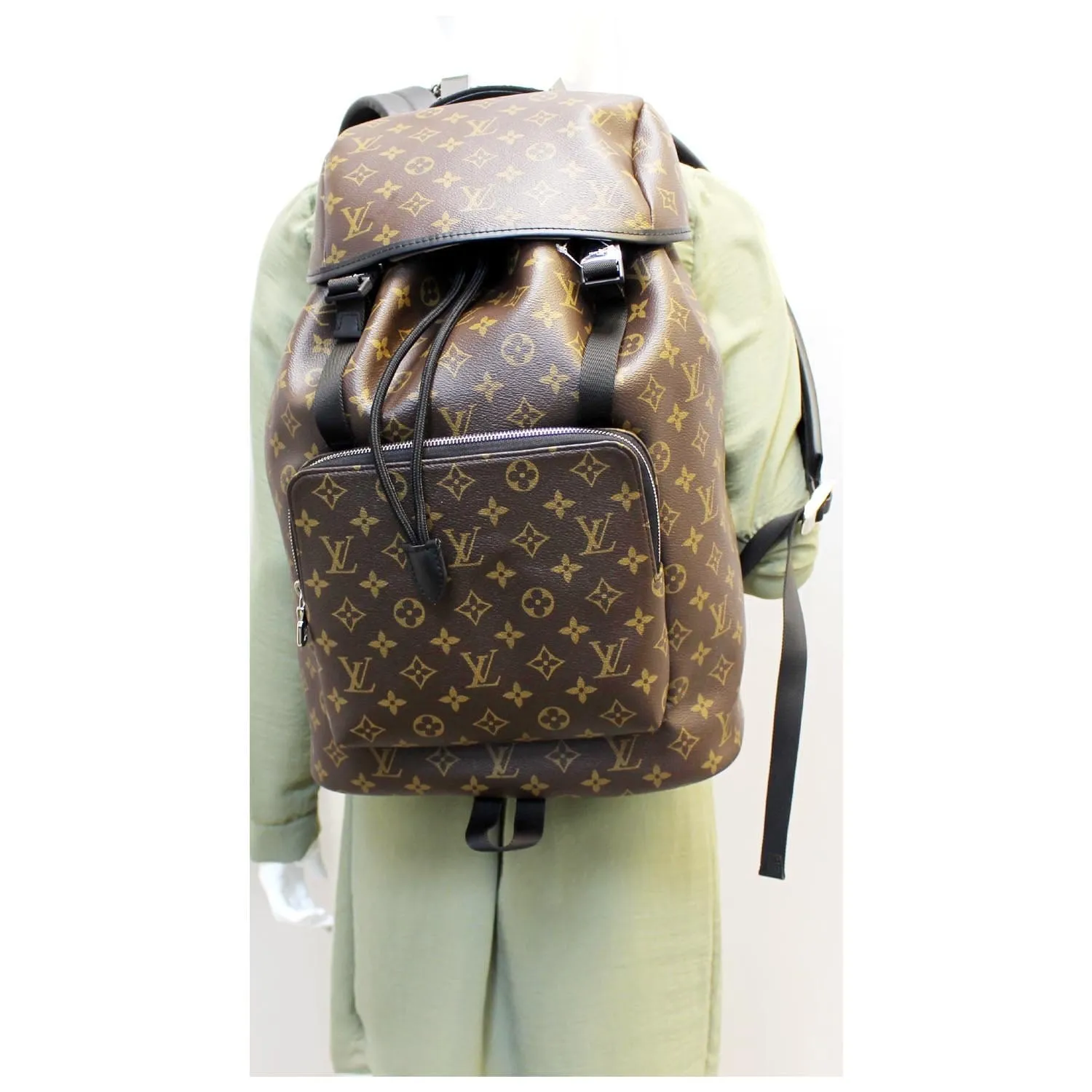 LOUIS VUITTON Zack Monogram Macassar Canvas Backpack Bag