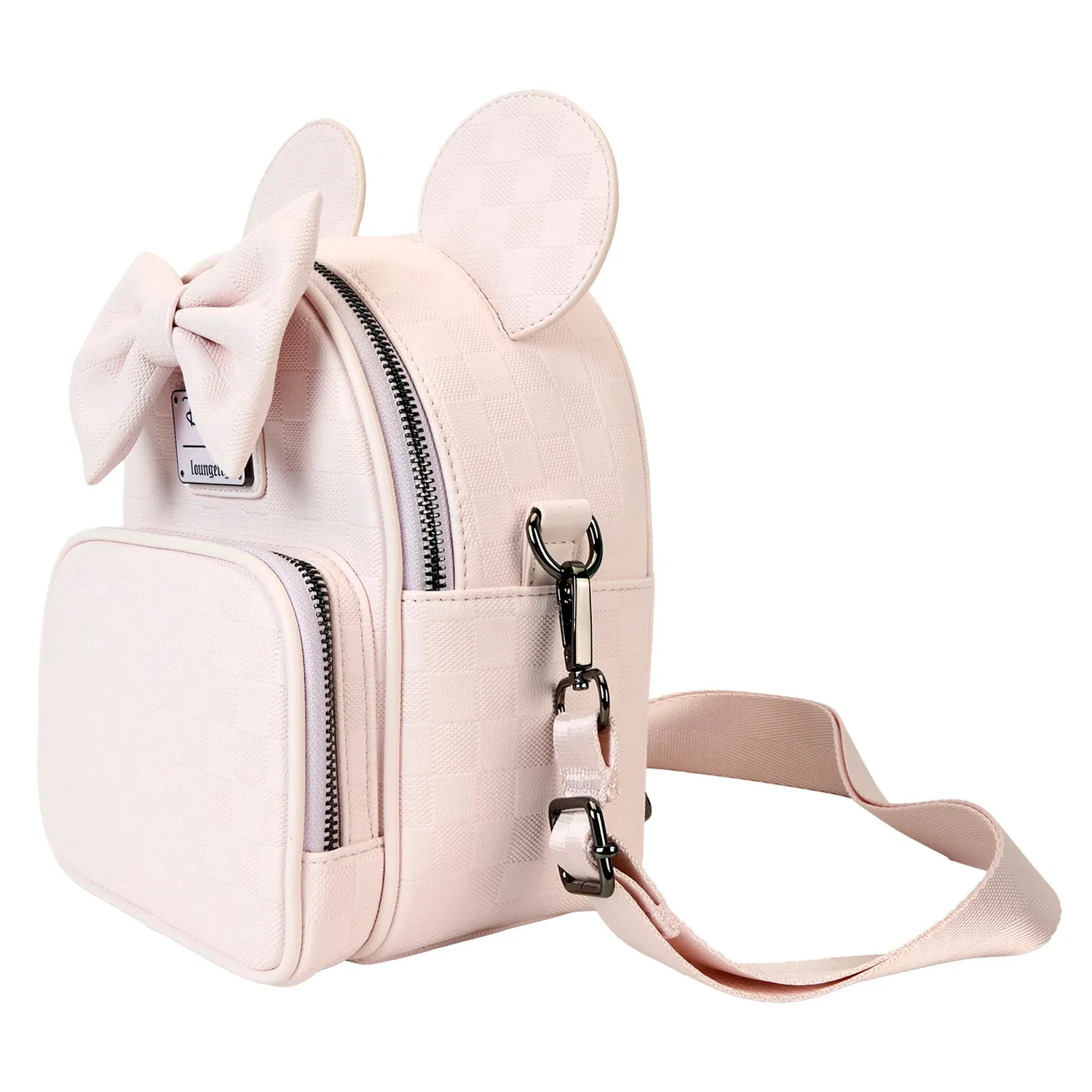 Loungefly Disney Minnie Checkered Texture Convertible Crossbody Bag