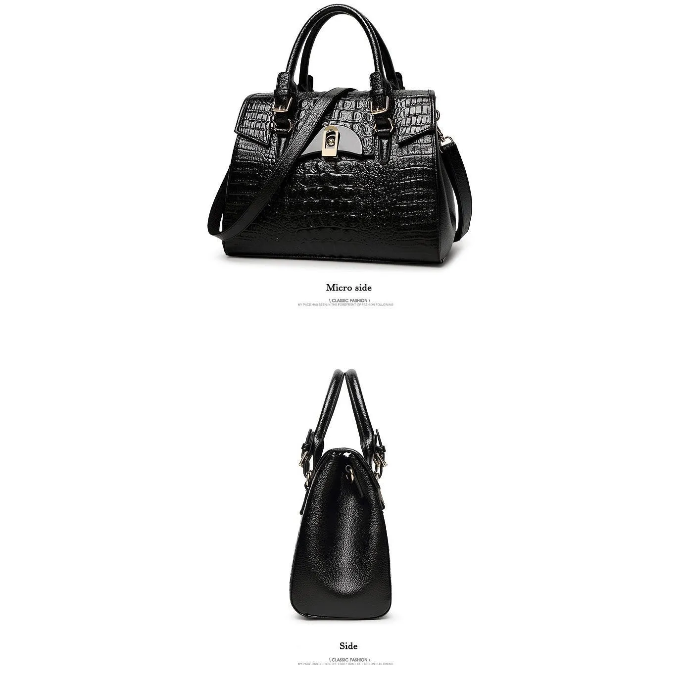 <bold>Top-Handle / Crossbody Bag <br>Genuine-Leather