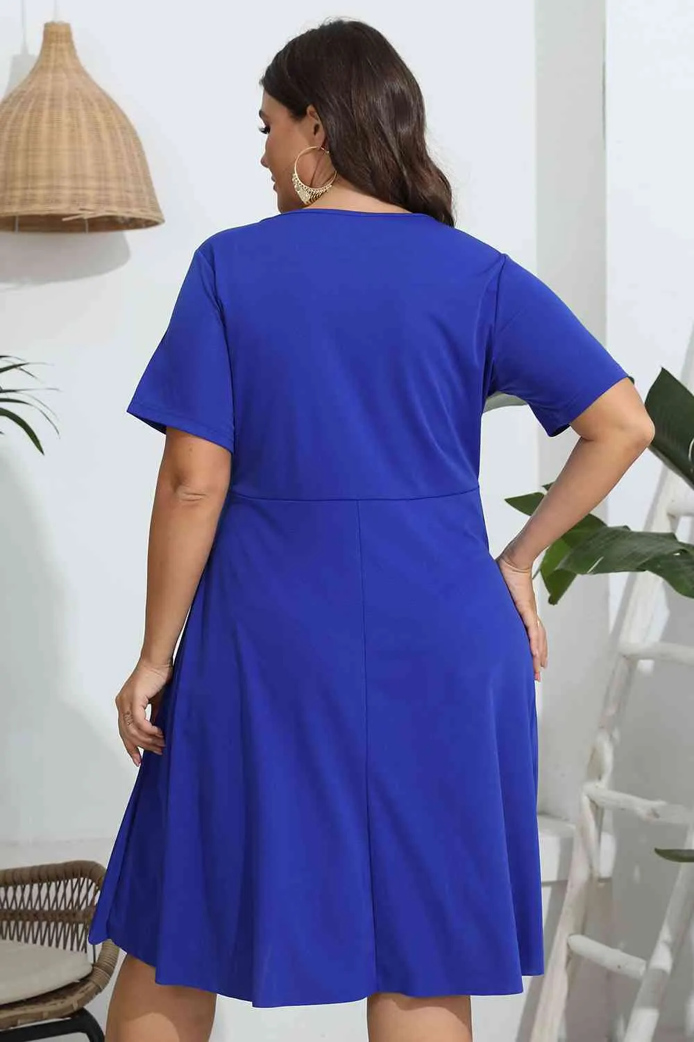 Lynnette Plus Size Round Neck Openwork Dress