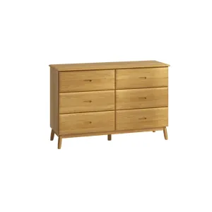 Malmo Oak 6 Drawer Bedroom Chest