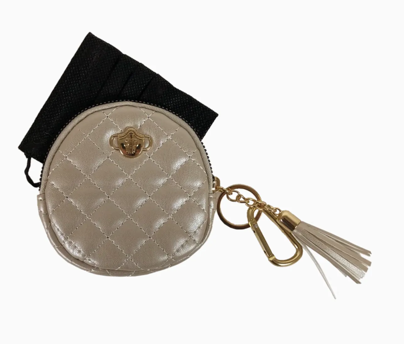 Mask Holder in Quilted Vegan Leather