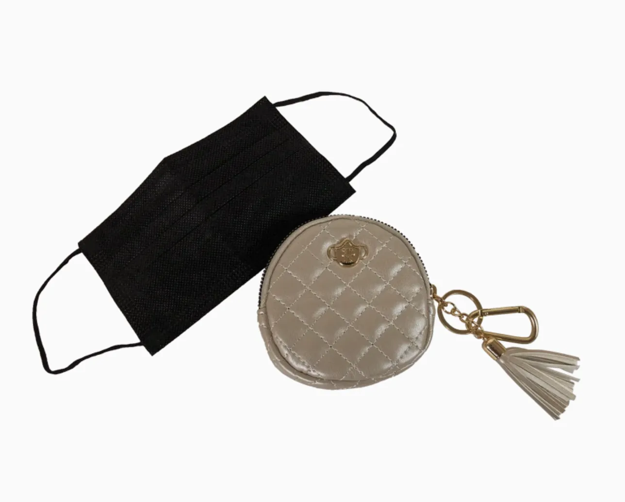 Mask Holder in Quilted Vegan Leather