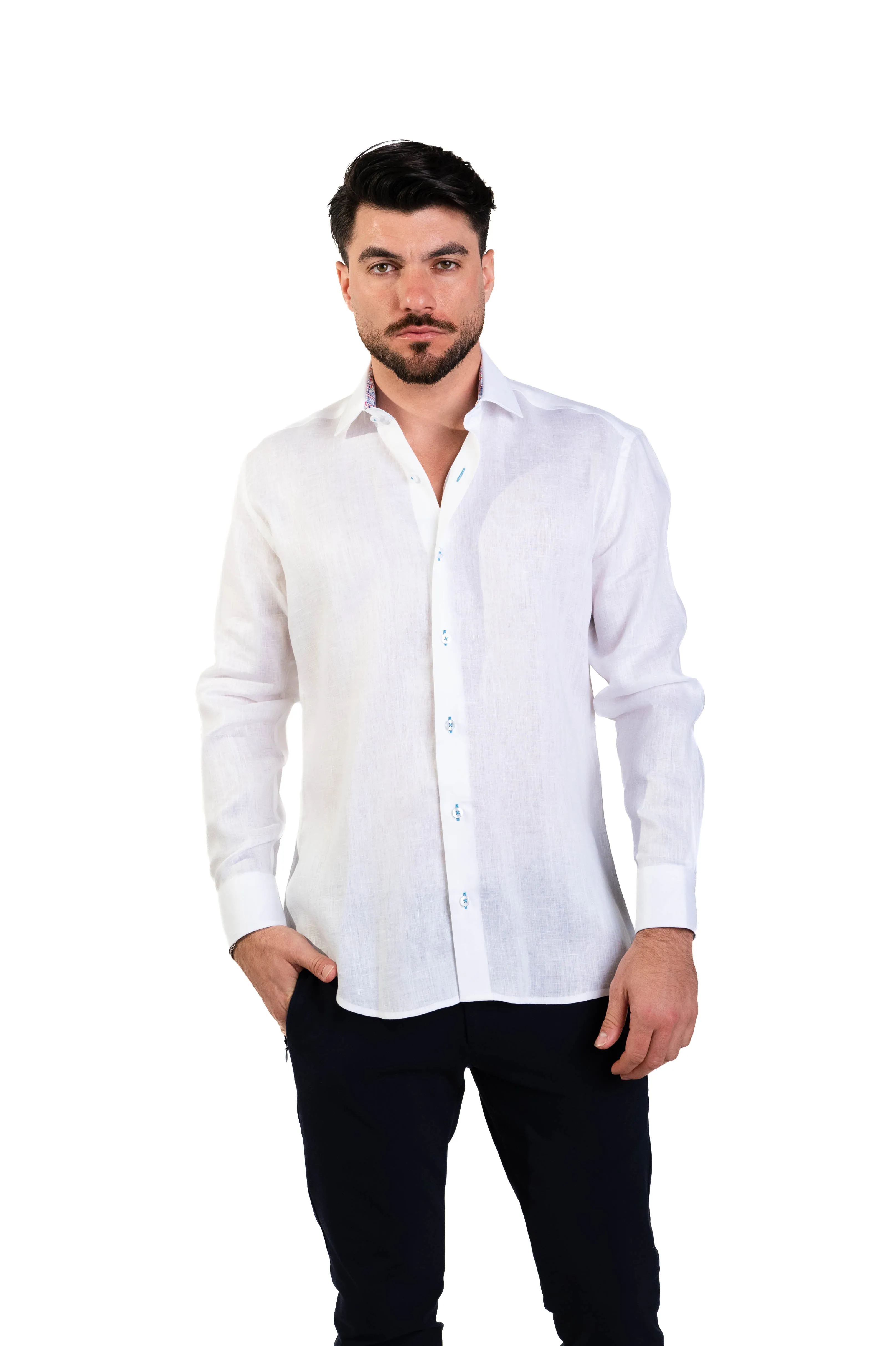 MASUTTO ROYAL/05 LONG SLEEVE BUTTON DOWN SHIRT