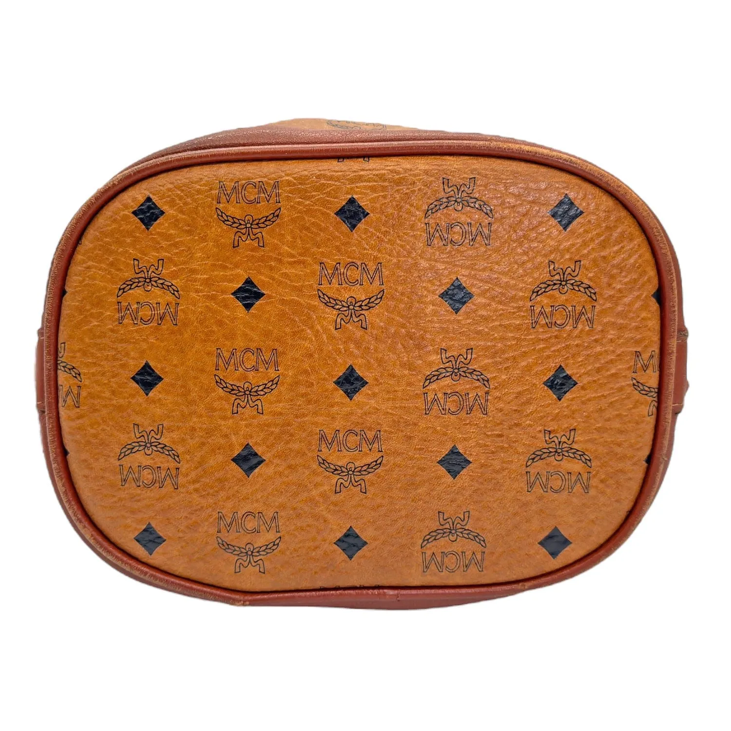 MCM Dessau Drawstring Bag in Visetos - Cognac
