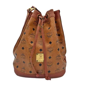 MCM Dessau Drawstring Bag in Visetos - Cognac