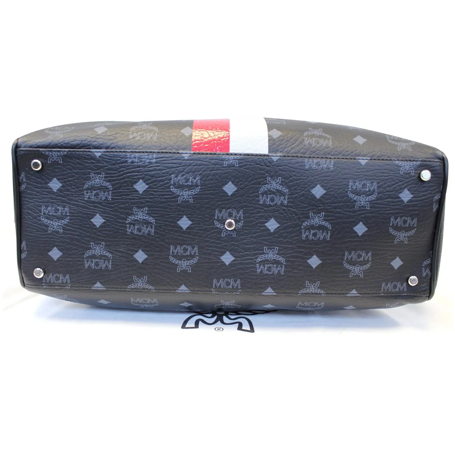 MCM Princess Lion Visetos Satchel Crossbody Bag Black - Last Call