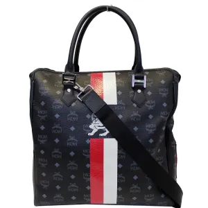 MCM Princess Lion Visetos Satchel Crossbody Bag Black - Last Call