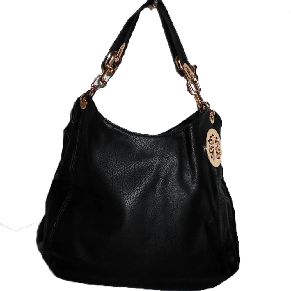medallion Chain Satchel Hobo Bag Handbag Pink Designer inspired Fuchsia