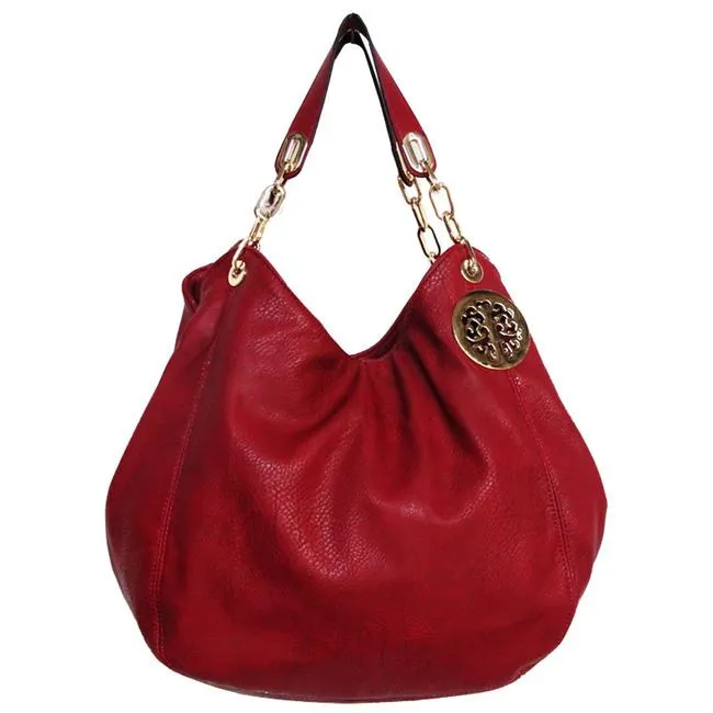 medallion Chain Satchel Hobo Bag Handbag Pink Designer inspired Fuchsia