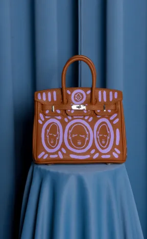 Medium Painted Vegan Leather Tote, 10x5x7