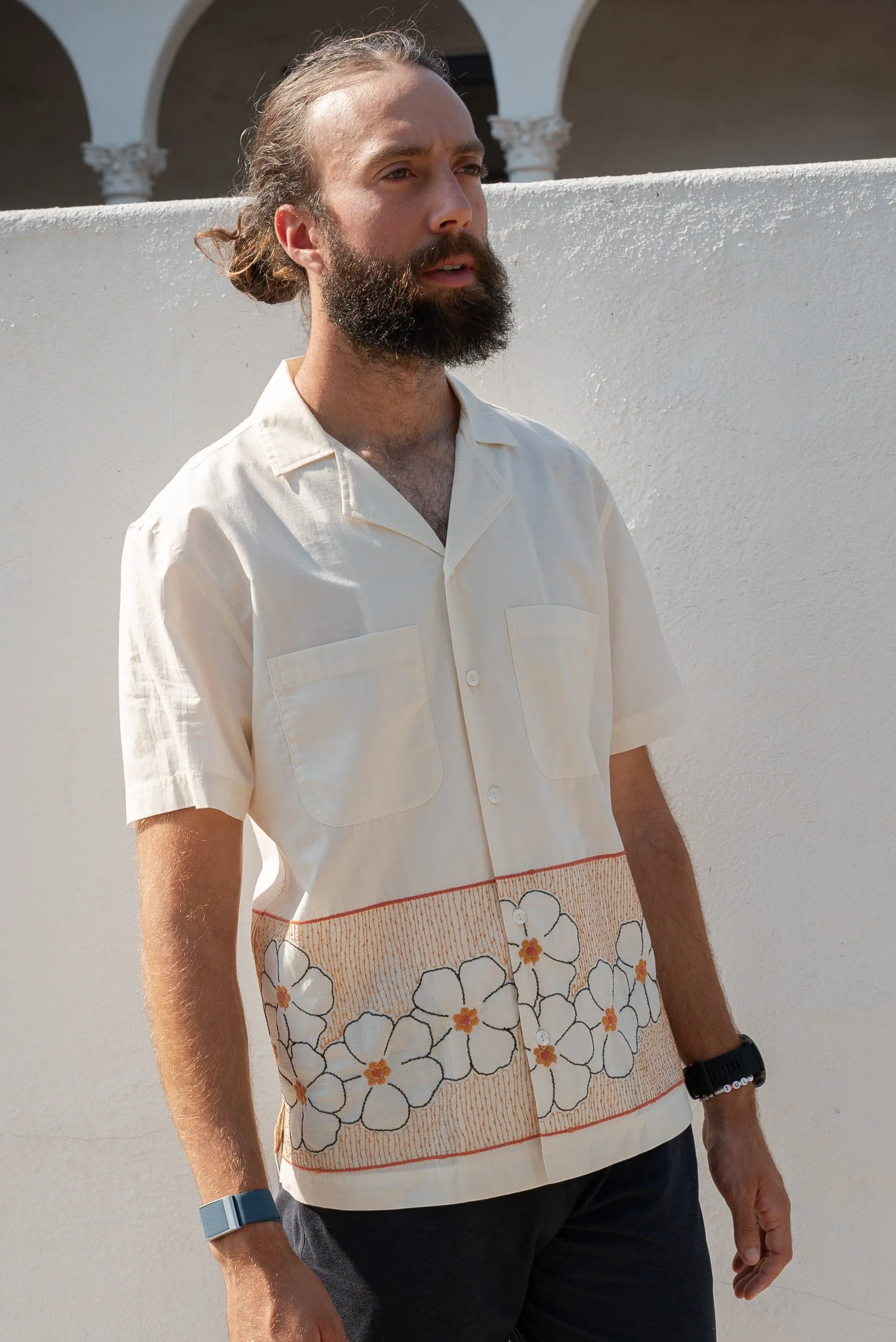 Menswear Floral Lounge Shirt