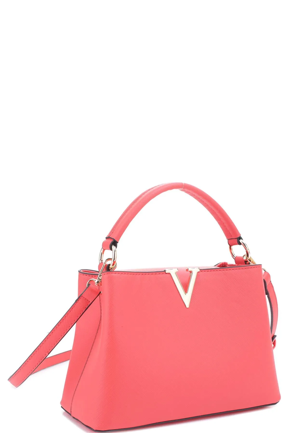 Metal V Satchel Bag