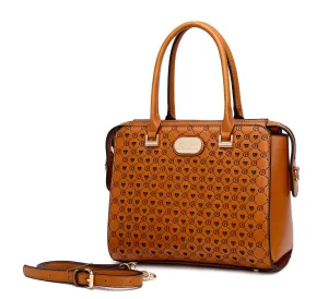 Millionaire Double Layer Crystal Engraved Matte Satchel [RO3258]