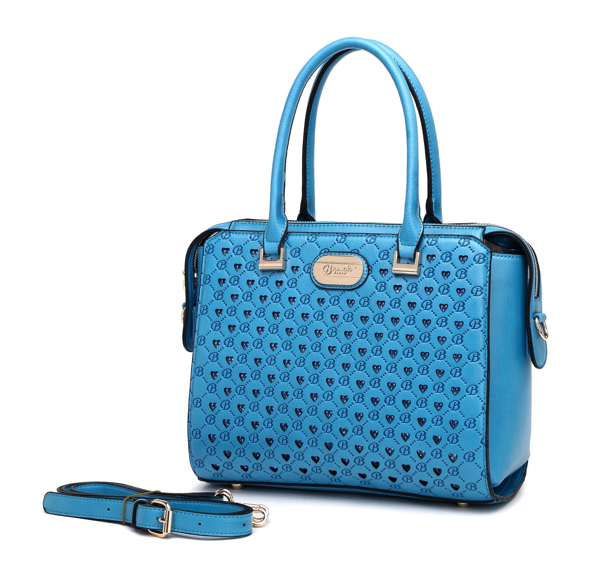 Millionaire Double Layer Crystal Engraved Matte Satchel [RO3258]