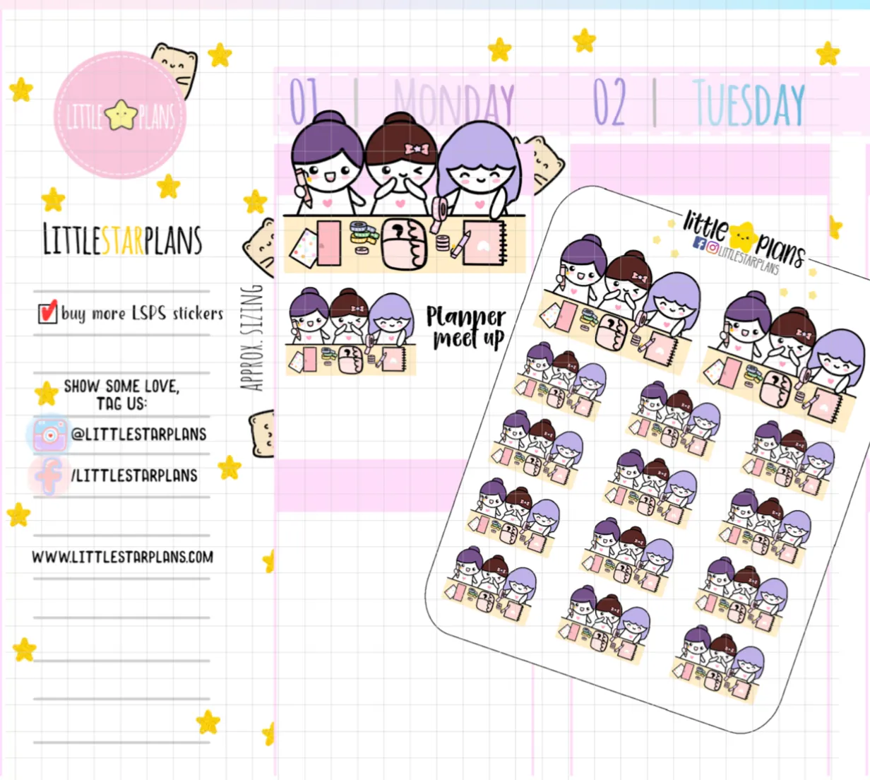 Mimi and Friends Planner Meet Up Planner Stickers