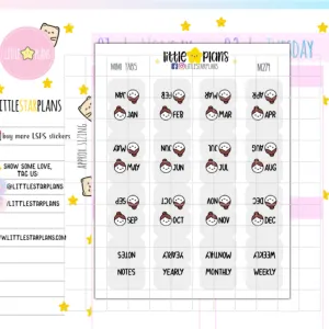 Mimi - Grey Monthly Tab
