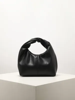 Minimalist Top Handle Hobo Bag - Black