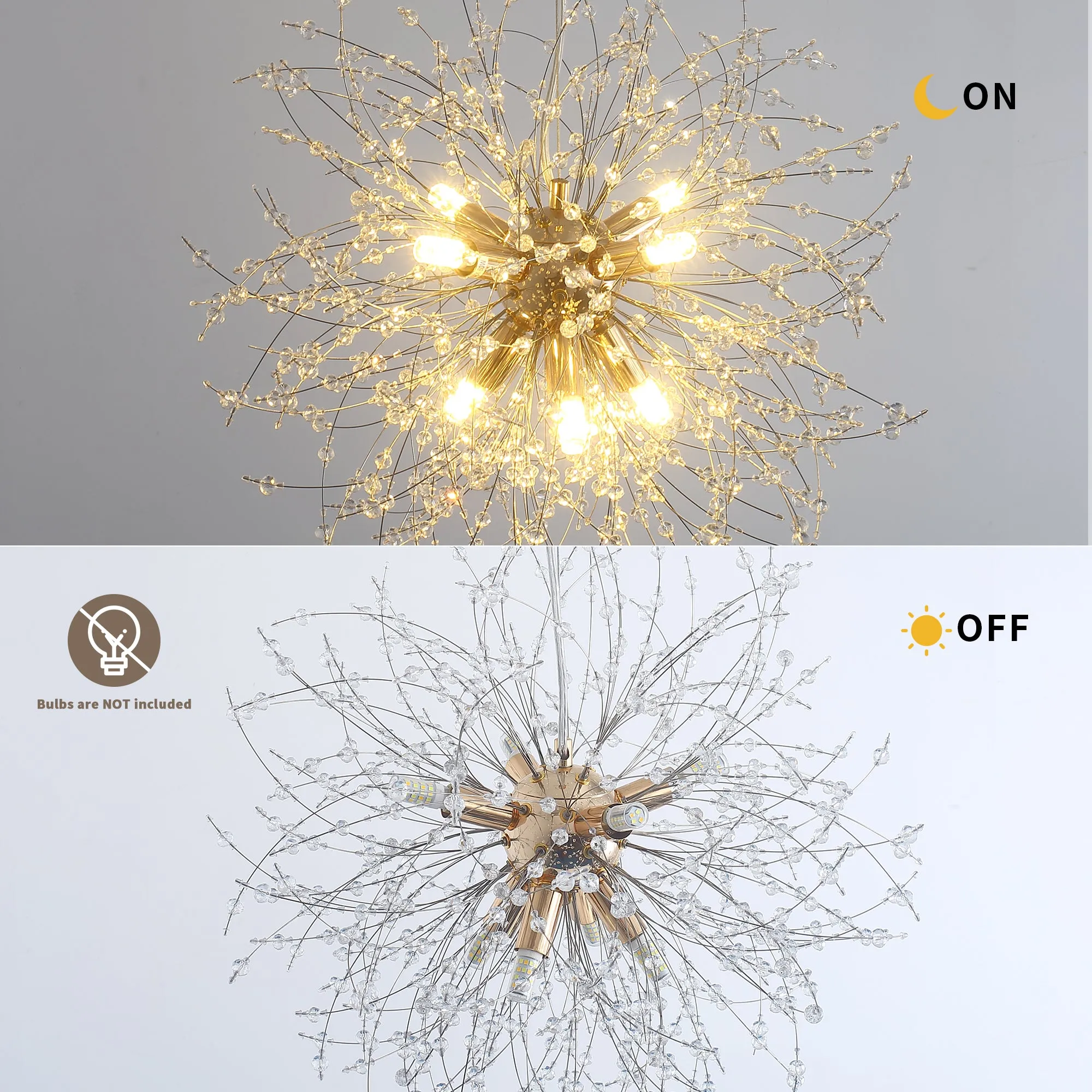 Misty Valley Modern American Multi-Particle Spherical Crystal Chandelier -8 Bulbs -G9 lamp holder