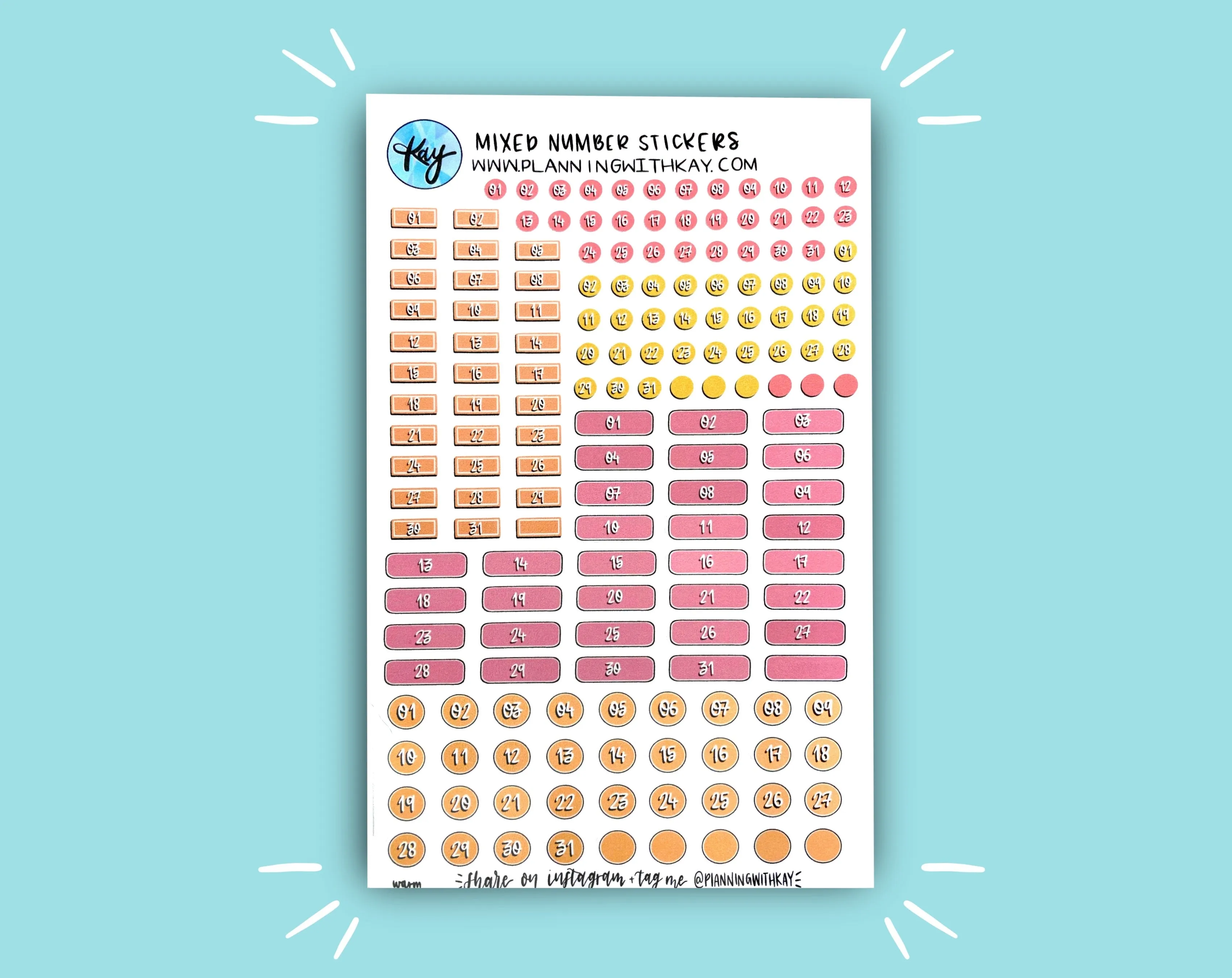 Mixed Number Stickers