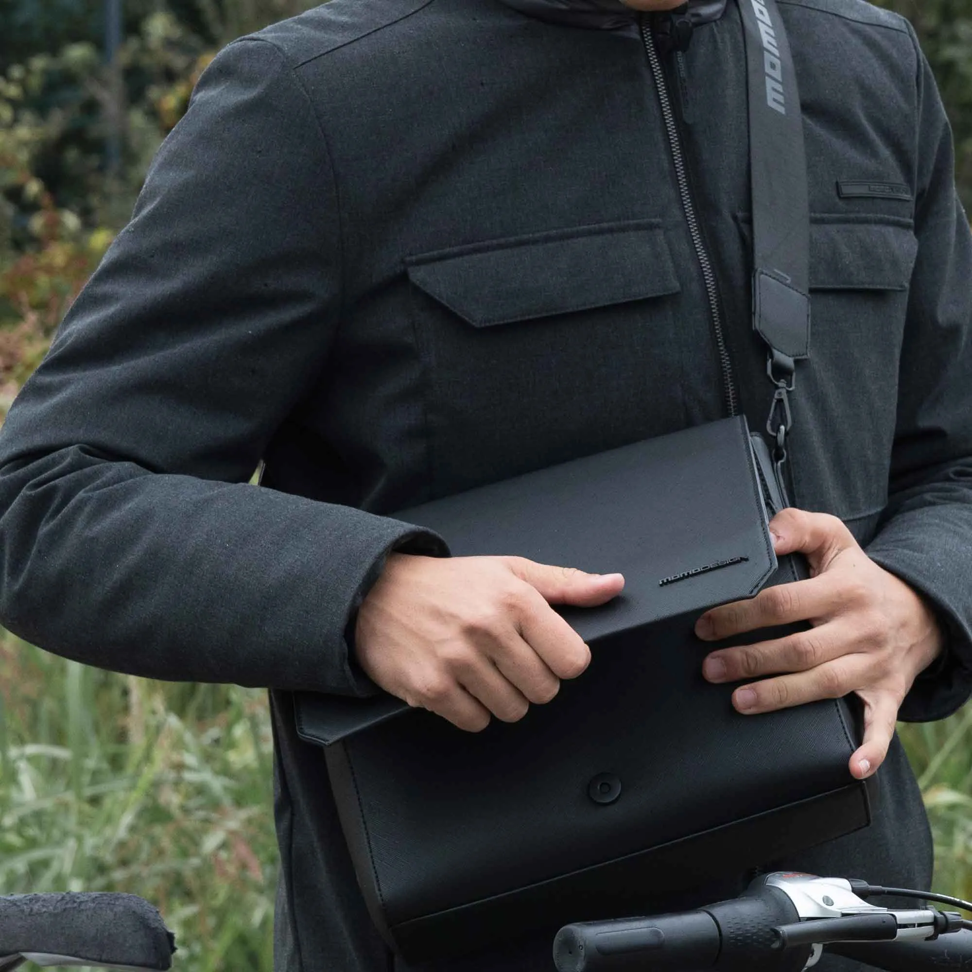 Momodesign Borsa messenger work saffiano nera