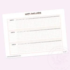 Monthly Habit Tracker Stickers - Pink