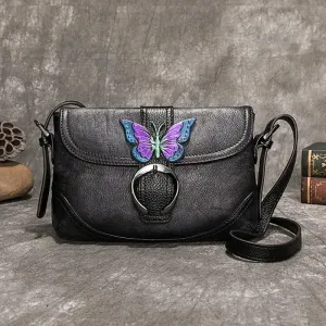 MOTAORA Women Bag Retro Genuine Leather Handbags For Women 2023 New Hand Painted Shoulder Bags Casual Small Messenger Bag Female