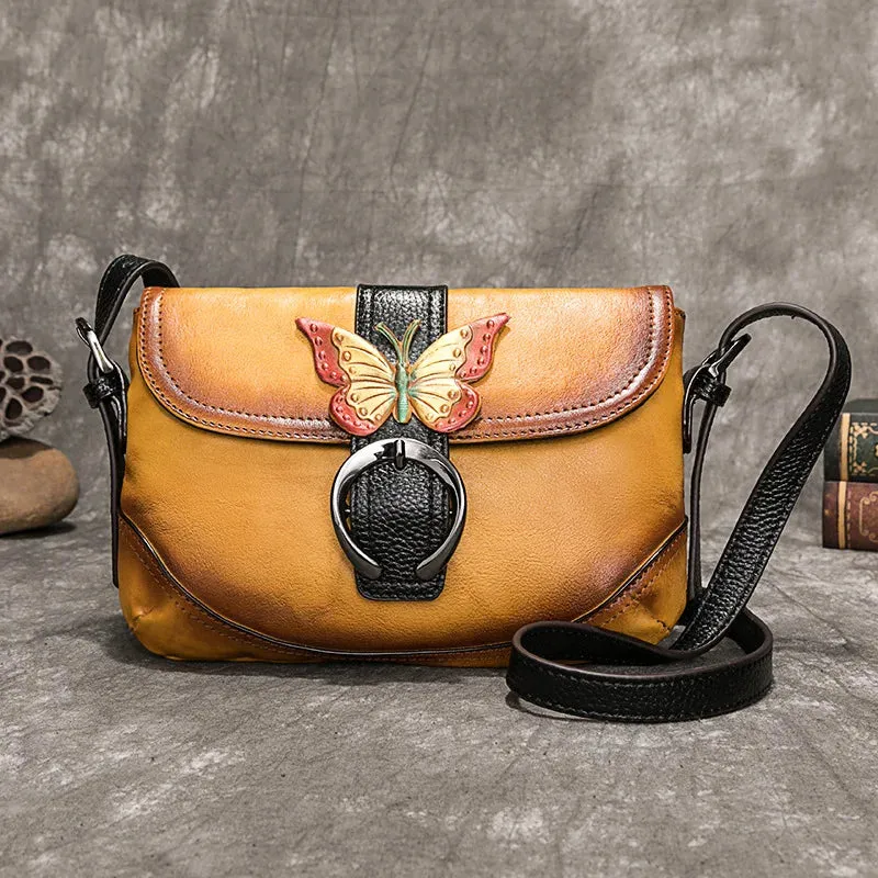MOTAORA Women Bag Retro Genuine Leather Handbags For Women 2023 New Hand Painted Shoulder Bags Casual Small Messenger Bag Female