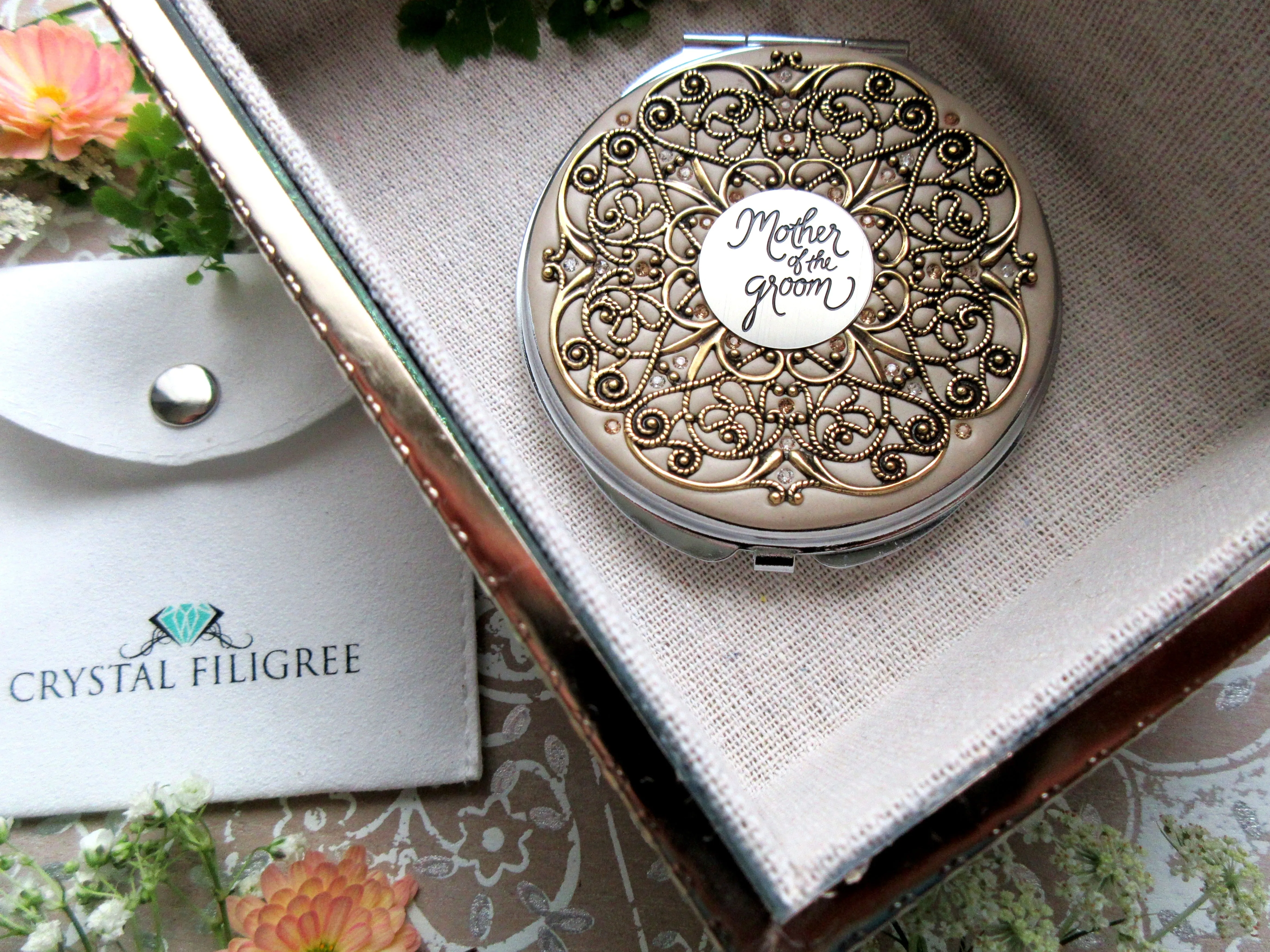 Mother of the Groom Vintage Compact Mirror
