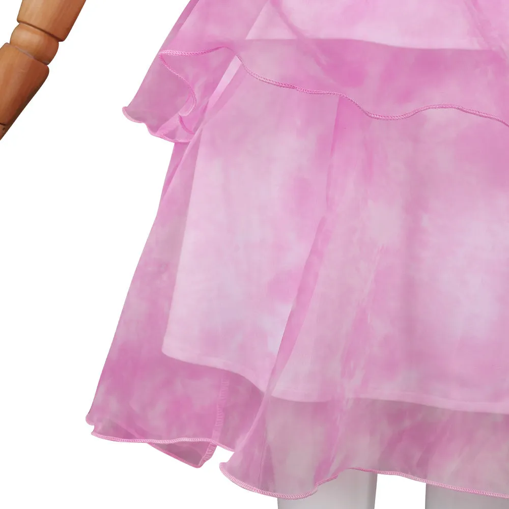 Movie The Super Mario Bros Princess Peach Cosplay Costume Pink Short Dress Outfits Halloween Carnival Suit
