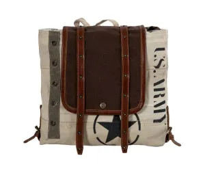 Myra Bag Army Motif Backpack Bag