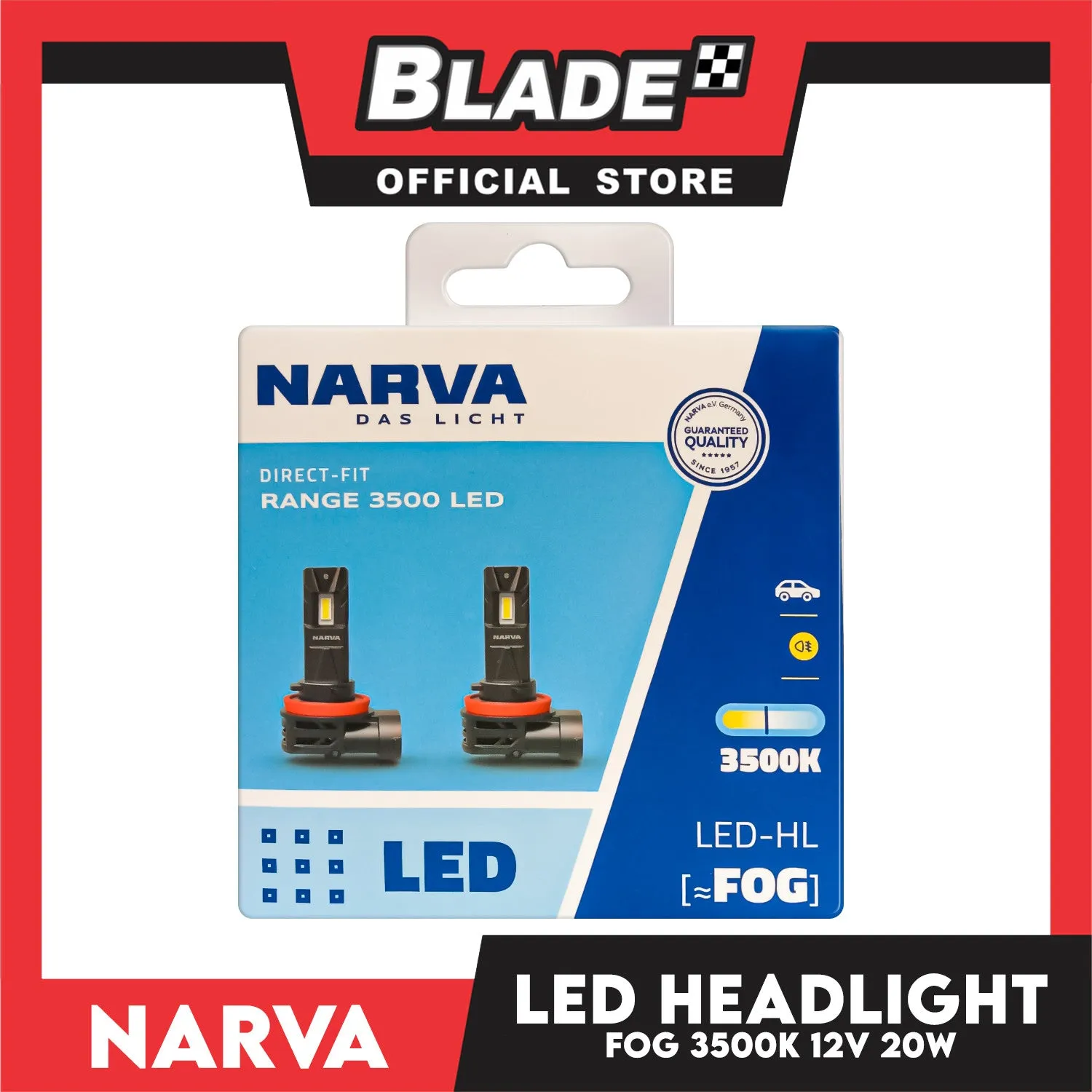 Narva Range 3500 LED 3500K LED-HL (Fog) Direct Fit 12V 20W