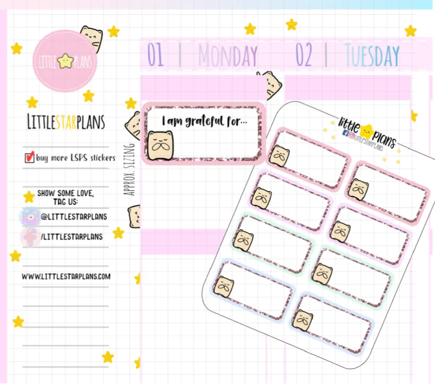 Neku Functional Praying, Thankful, Hopeful Planner Stickers (N44)