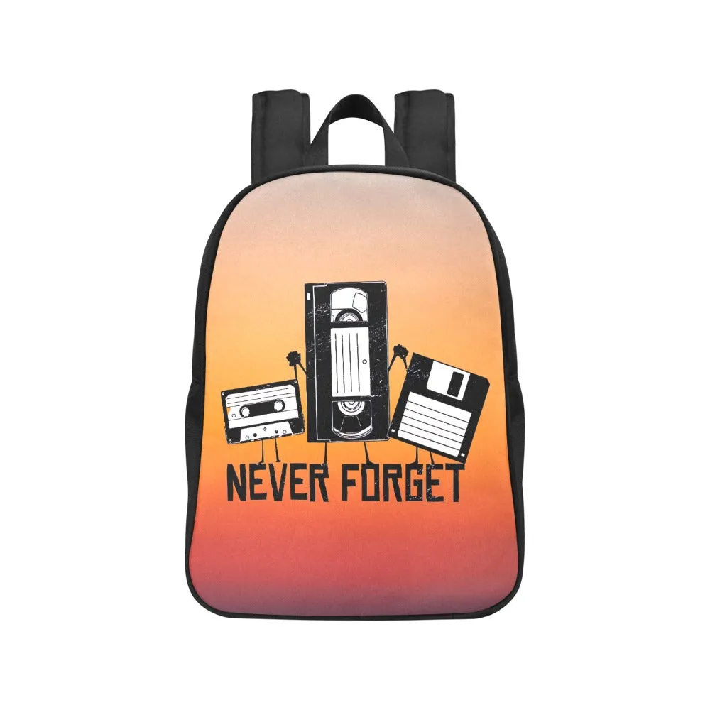 Never Forget Cassette, VHS, Floppy Disk Canvas Backpack