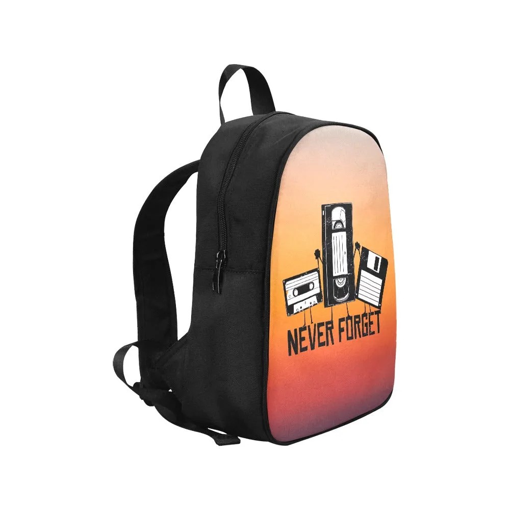 Never Forget Cassette, VHS, Floppy Disk Canvas Backpack