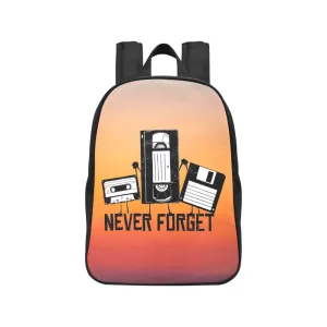 Never Forget Cassette, VHS, Floppy Disk Canvas Backpack
