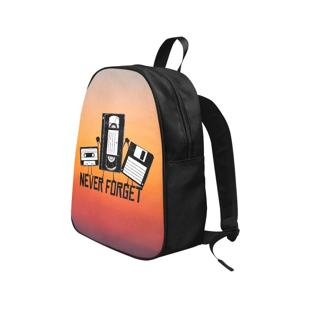 Never Forget Cassette, VHS, Floppy Disk Canvas Backpack